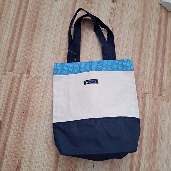 Vineyard Vines Canvas Shopping Travel Tote Blue Natixis Medium - Picture 1 of 6